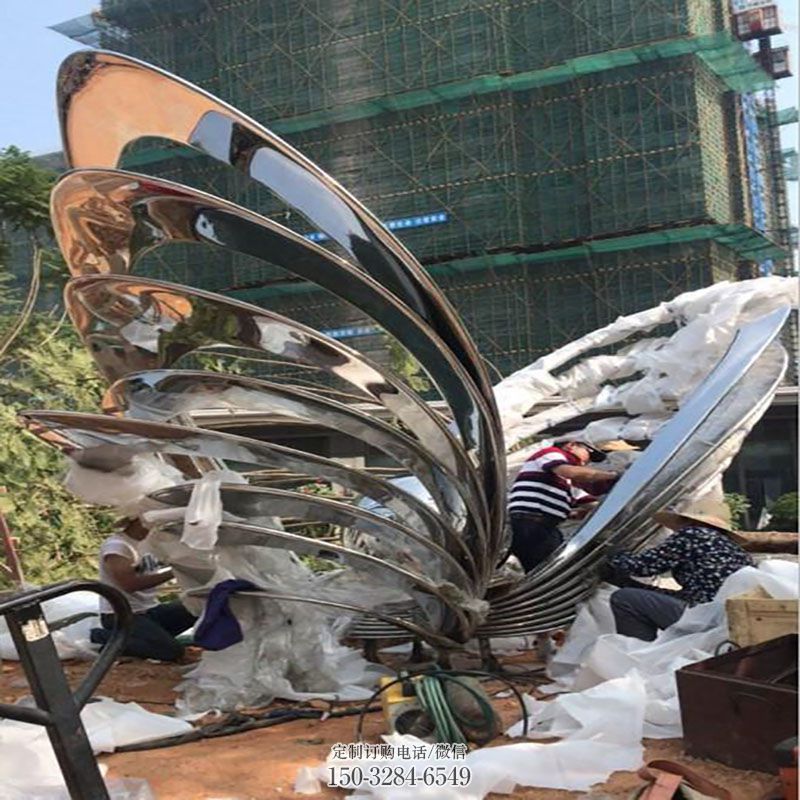 民俗蝴蝶雕塑 景观小品昆虫雕塑供需 各类不锈钢蝴蝶雕塑标准