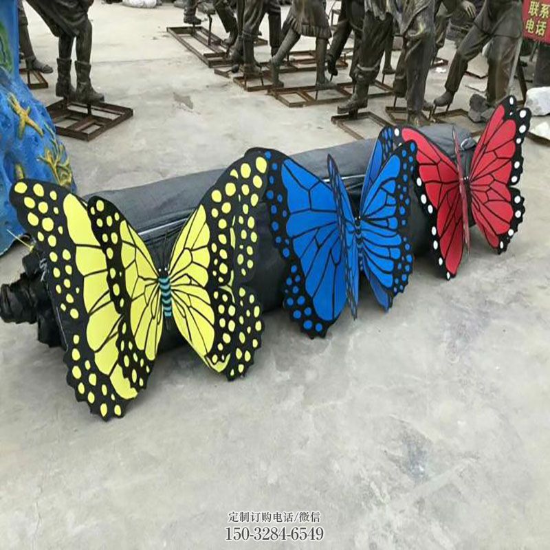 环境蝴蝶雕塑 园林昆虫雕塑摆件订做 空间蝴蝶雕塑精品