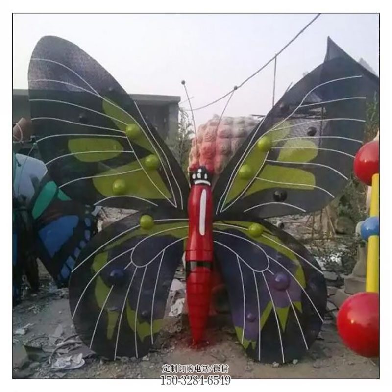 景区蝴蝶雕塑 园林景观昆虫雕塑精选 蝴蝶雕塑底座订做