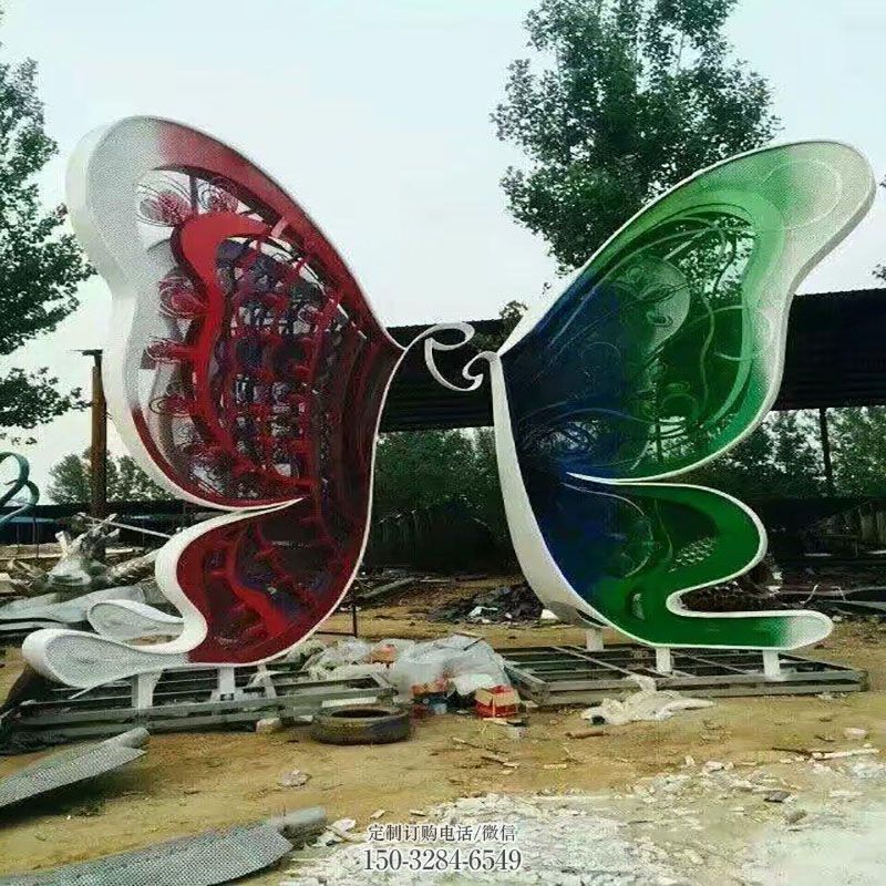 社区蝴蝶雕塑 商业昆虫雕塑标准 蝴蝶雕塑订做通用