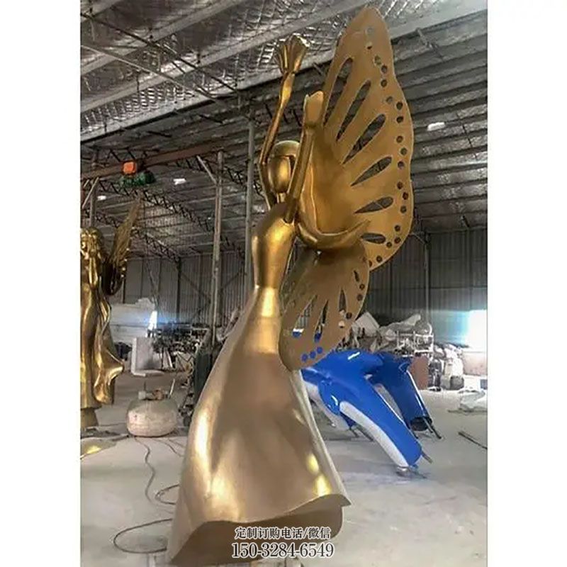 环境蝴蝶精灵雕塑 园林卡通雕塑摆件订做 空间卡通蝴蝶雕塑精品