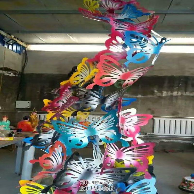 蝴蝶群雕塑工艺 城市广场昆虫雕塑提供 景区群蝴蝶雕塑优选