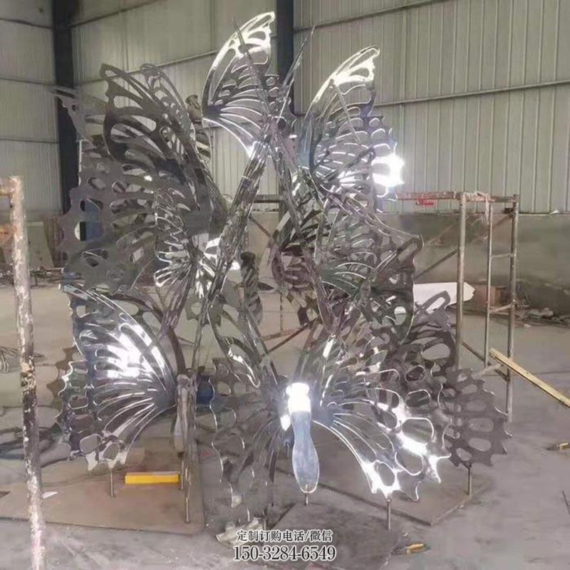蝴蝶群雕塑生产 景观小品昆虫雕塑供需 公园景观群蝴蝶雕塑供求