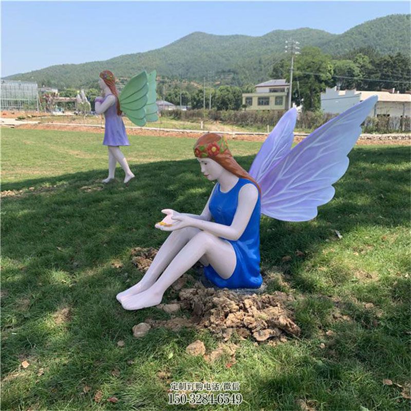 蝴蝶仙子雕塑抽象 公园景观卡通雕塑供求 烤漆卡通蝴蝶雕塑制造商