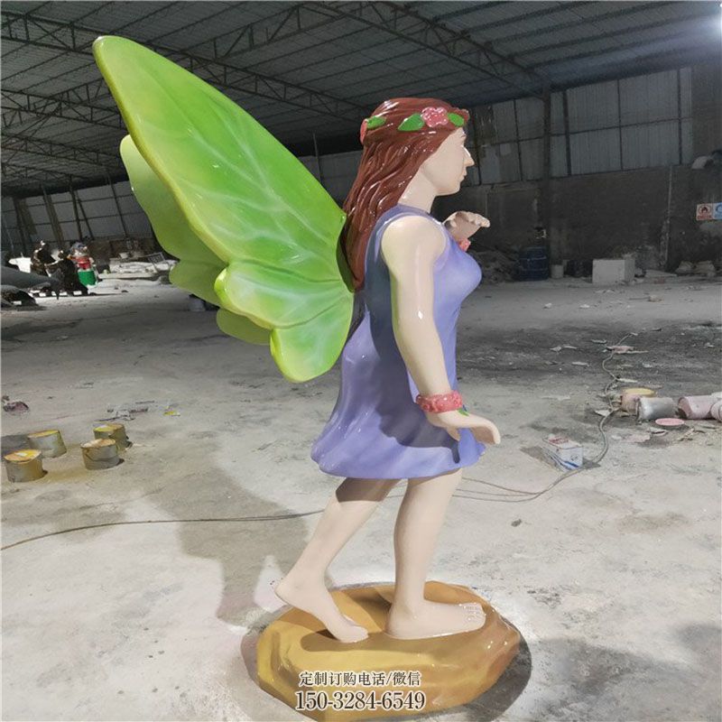 景区蝴蝶仙子雕塑 现代卡通雕塑定制 景观艺术卡通蝴蝶雕塑承接