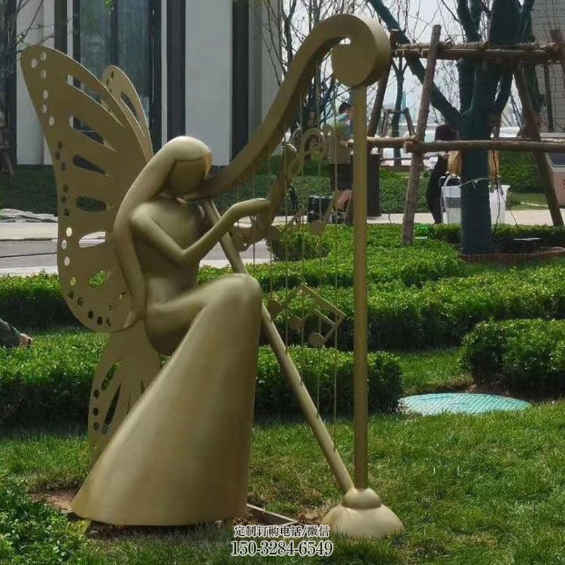 酒店蝴蝶仙子雕塑 广场景观卡通雕塑供给 社区卡通蝴蝶雕塑常用