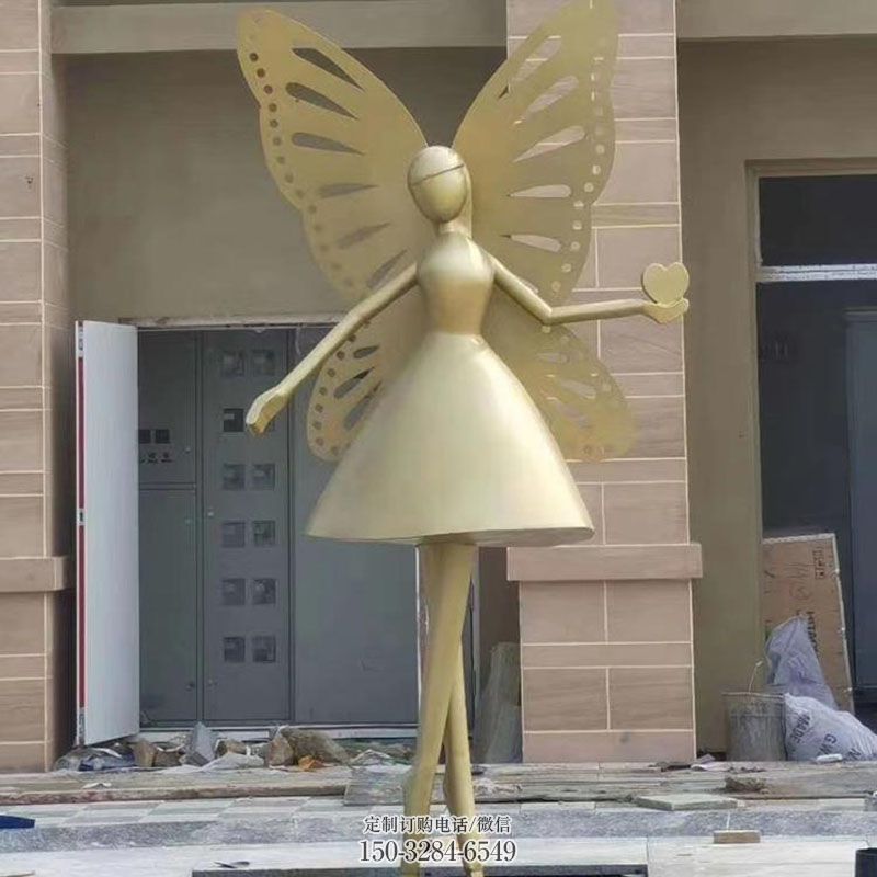 空间蝴蝶仙子雕塑 公园景观卡通雕塑供求 门口卡通蝴蝶雕塑订做