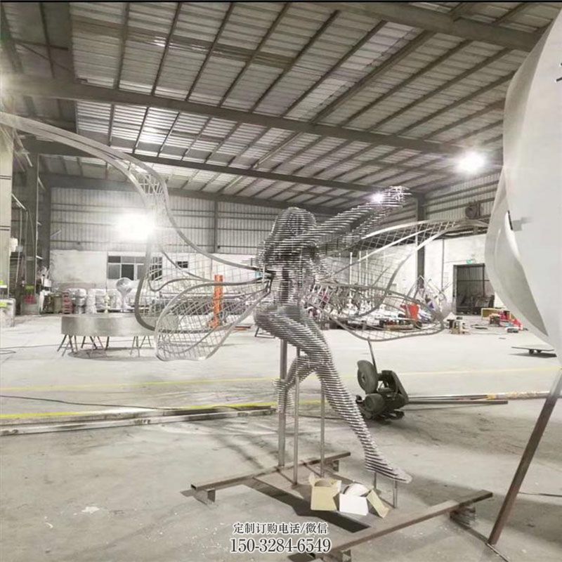中式蝴蝶仙子雕塑 园林景观卡通雕塑精选 园林卡通蝴蝶雕塑摆件订做