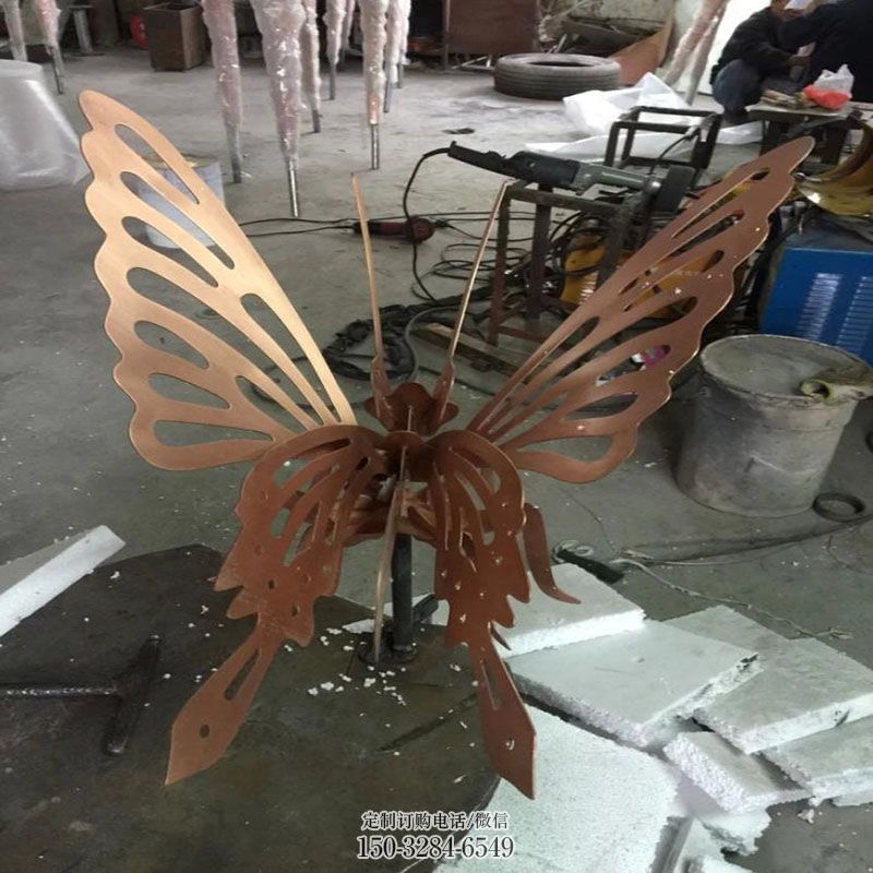 酒店蝴蝶雕塑 蝶科雕塑装饰精品 景观户外镂空蝴蝶雕塑点击