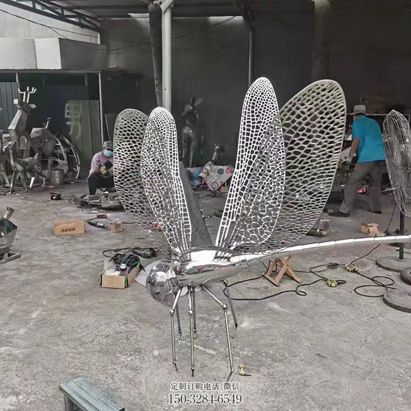 抽象蜻蜓雕塑 景观小品昆虫雕塑供需 广场不锈钢蜻蜓雕塑供求