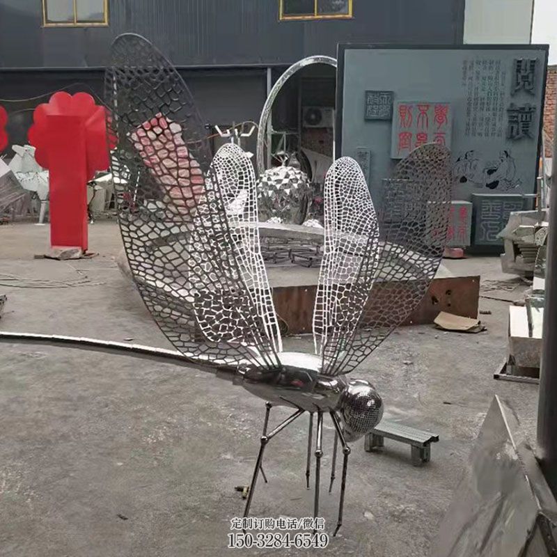 空间蜻蜓雕塑 公园景观昆虫雕塑供求 门口不锈钢蜻蜓雕塑订做