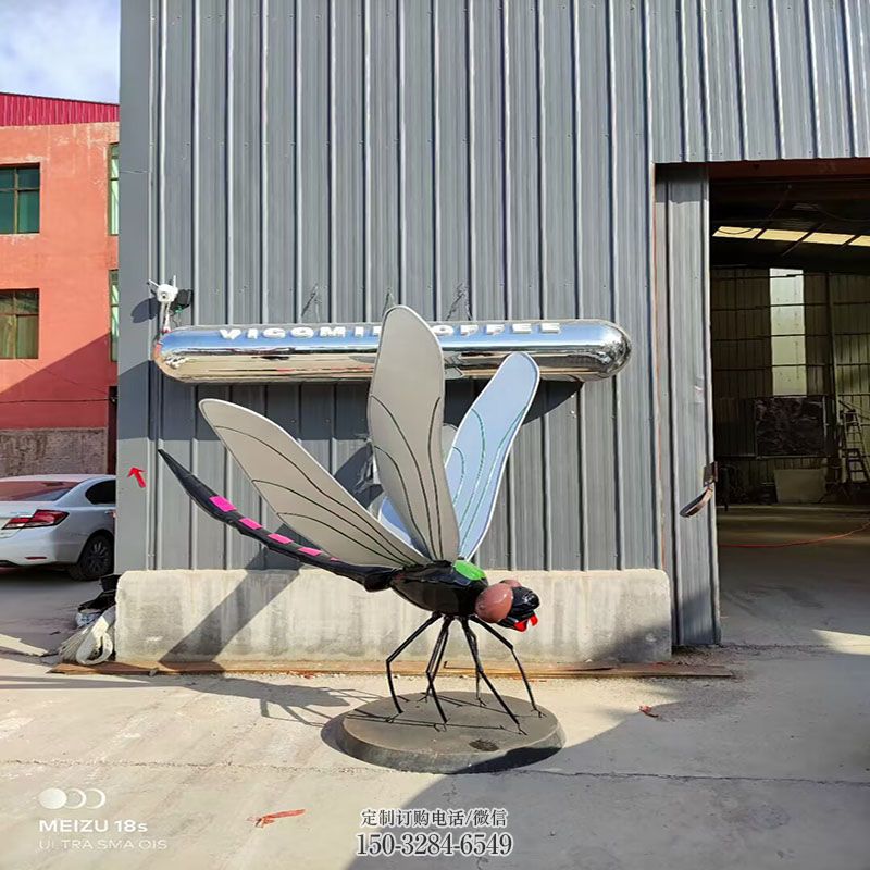 蜻蜓雕塑工程 景观户外昆虫雕塑点击 不锈钢蜻蜓雕塑展示提供