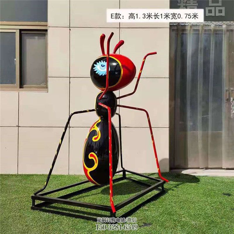 酒店蚂蚁雕塑 广场景观蚁类雕塑供给 社区不锈钢蚂蚁雕塑常用