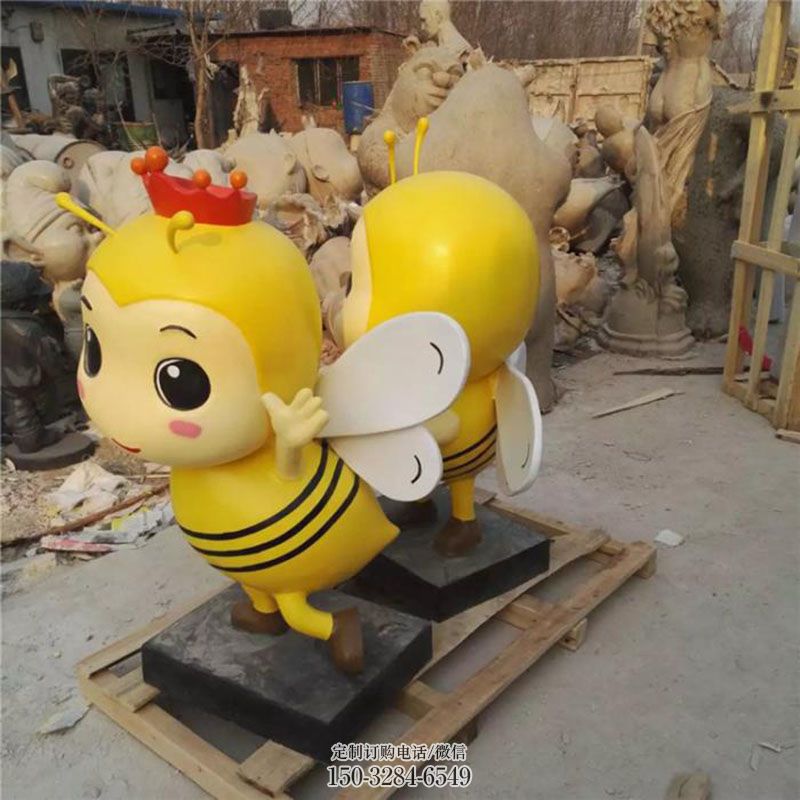 抽象蜜蜂雕塑 景观小品卡通雕塑供需 广场玻璃钢蜜蜂雕塑供求