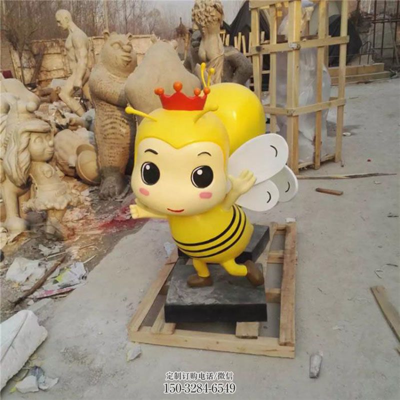 蜜蜂雕塑环形 卡通雕塑定制预定 景观艺术玻璃钢蜜蜂雕塑承接