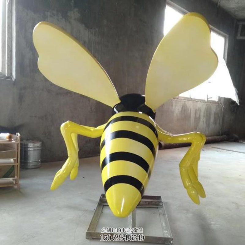 企业蜜蜂雕塑 广场卡通雕塑供求 门口玻璃钢蜜蜂雕塑订做