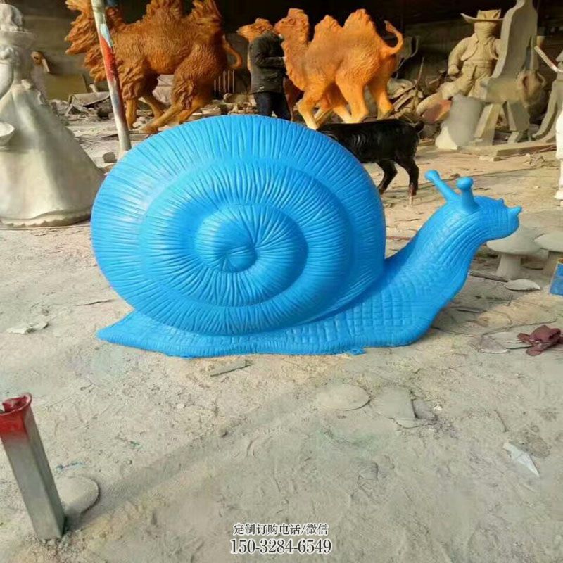 中式蜗牛雕塑 园林景观昆虫雕塑精选 园林玻璃钢蜗牛雕塑摆件订做
